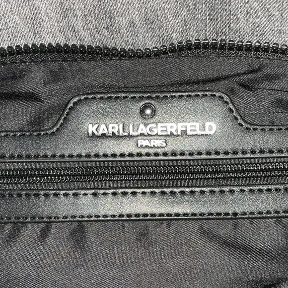 NWT Karl Lagerfeld Amour Denim Quilted Tote Bag 13.5 x 6 x 14 - Picture 5 of 15